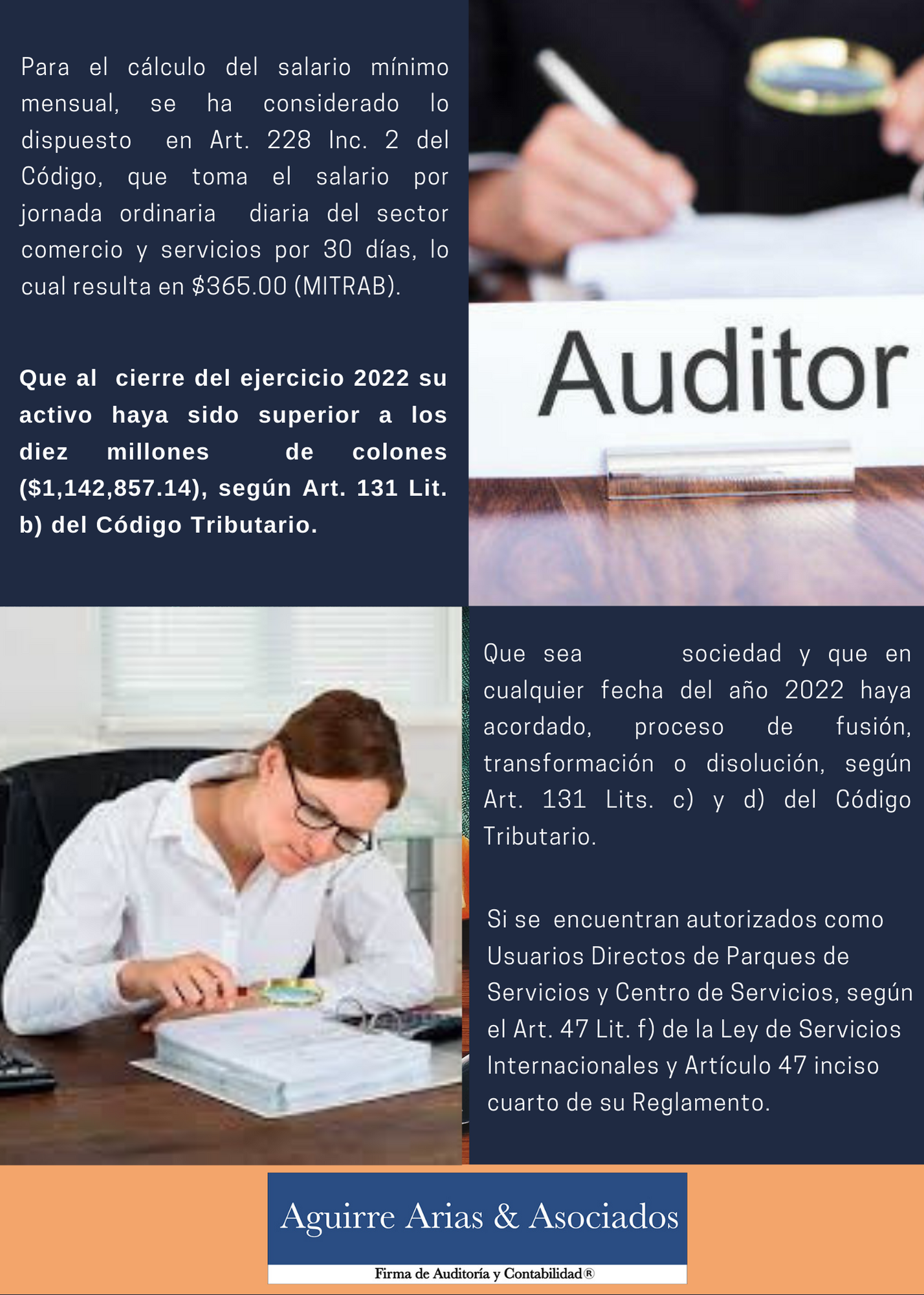 Nombramiento De Auditor Fiscal Aguirre Arias And Asociados S A